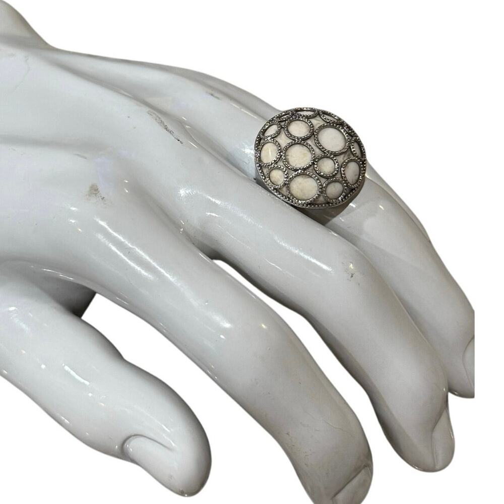 Vintage Clyde Duneier CID 925 Silver Modernist Bubble STATEMENT Ring SZ. 9.5